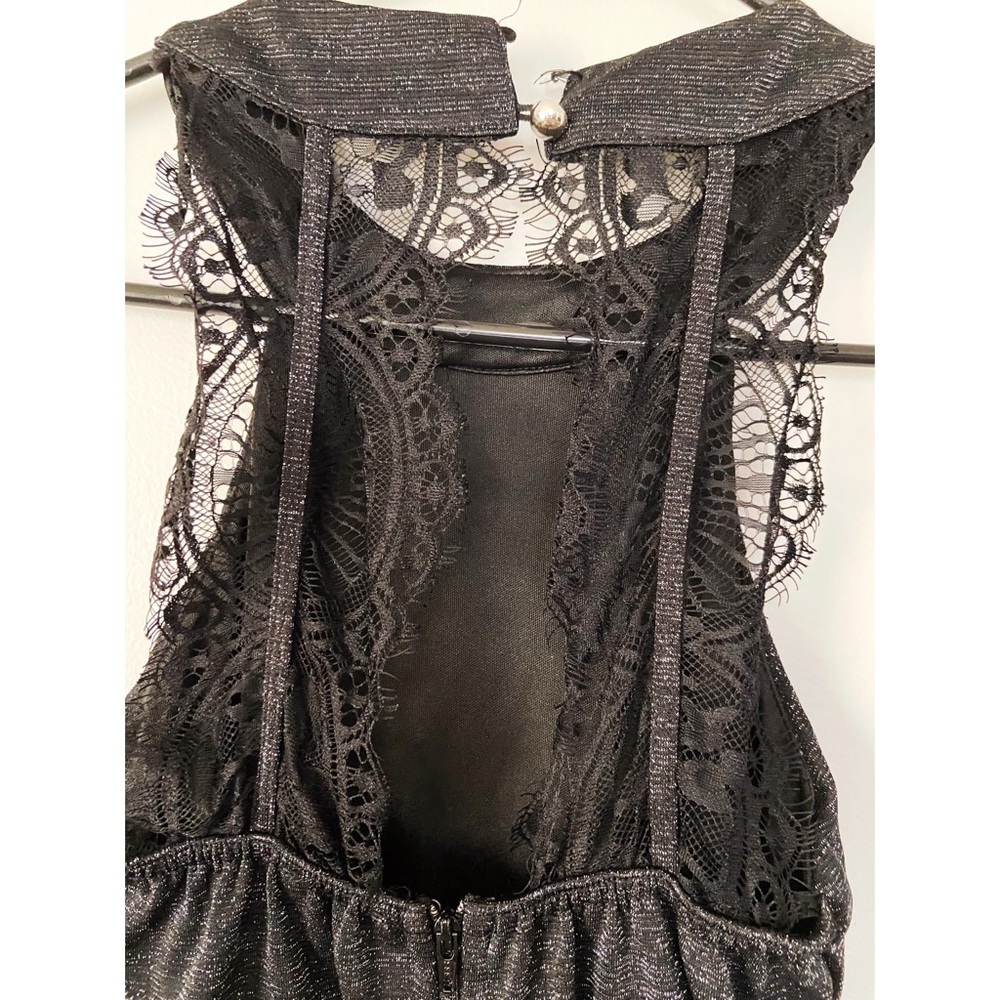 Sparkly Black Dress with Lace Back - Picture 4 of 6